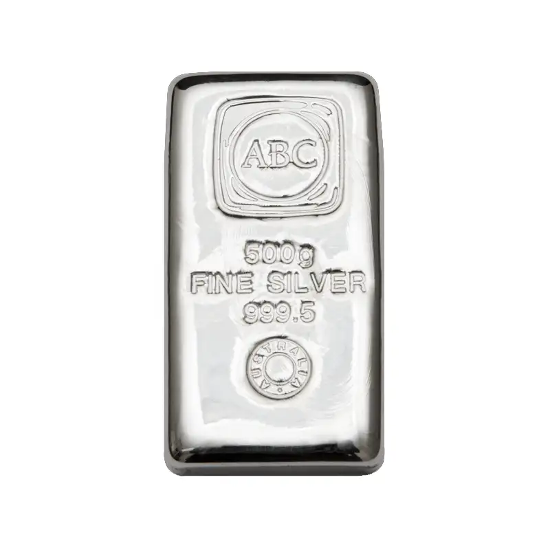 500g ABC Silver Bullion Bar 999 Purity
