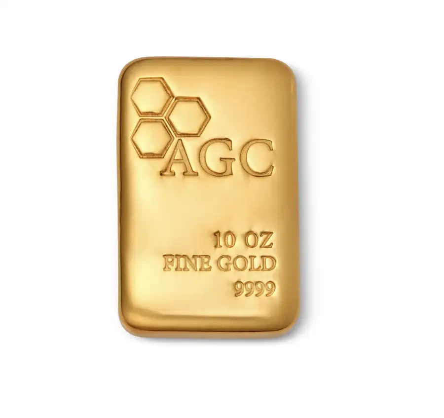 AGC 10oz 9999 Cast Gold Bullion Bar