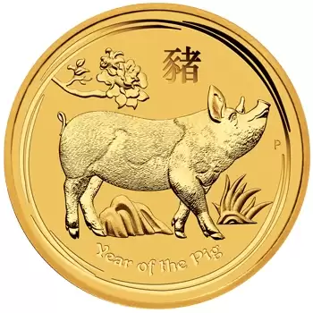 Gold & Silver Coins 1/20 ozt Perth Mint Lunar Pig 9999 Gold Bullion Coin