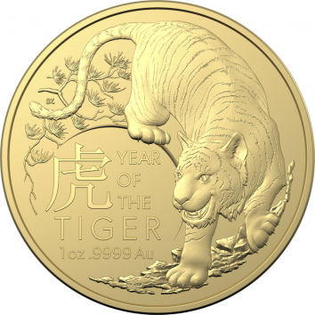 1oz 9999 Gold Royal Australian Mint Tiger Coin