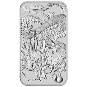 1oz Perth Mint Silver 2022 Dragon Rectangular Bullion Coin