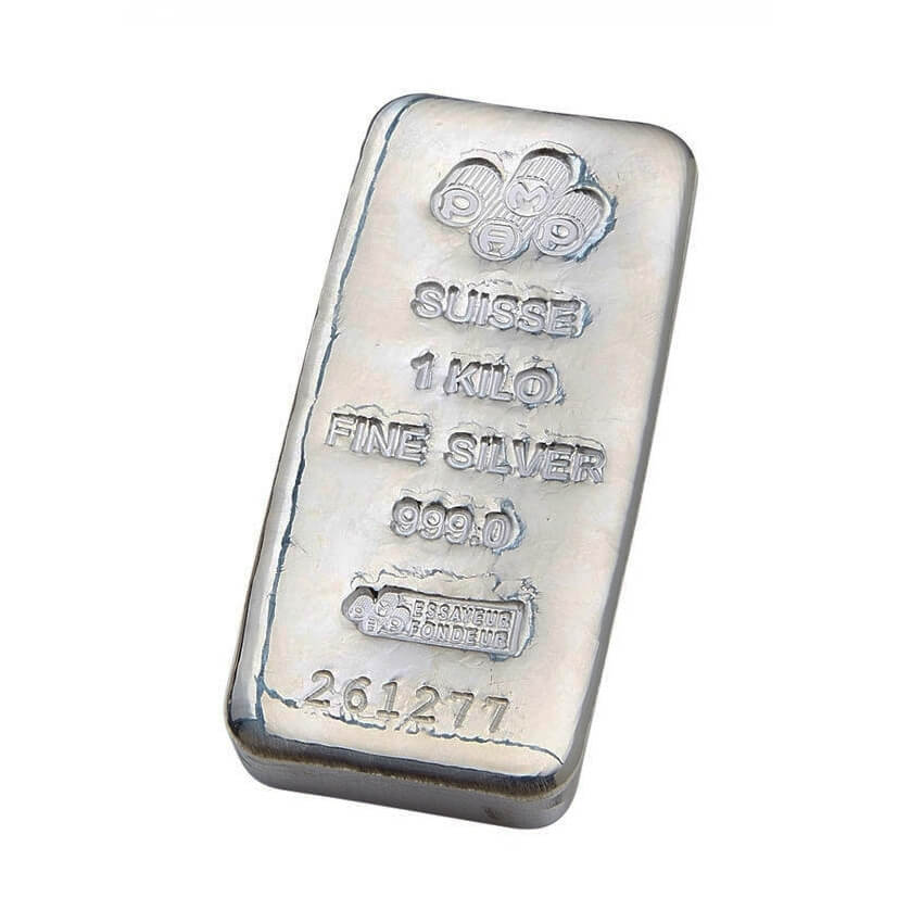Silver Bullion Items 1kg PAMP Cast Silver Bar